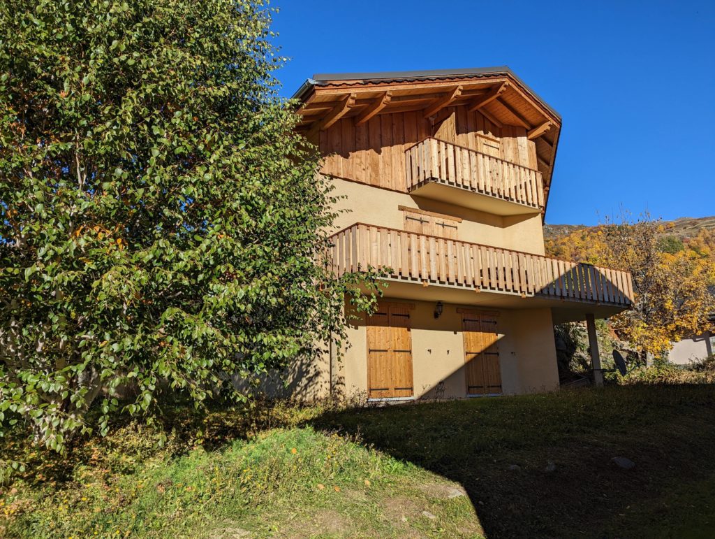 View outside chalet alp