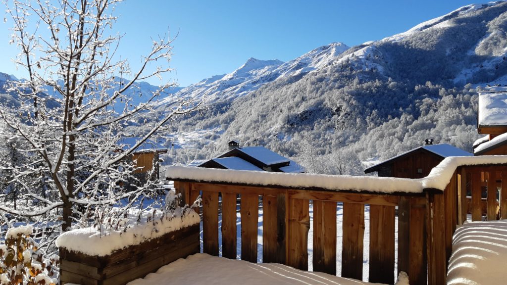 View outside balcony chalet alp