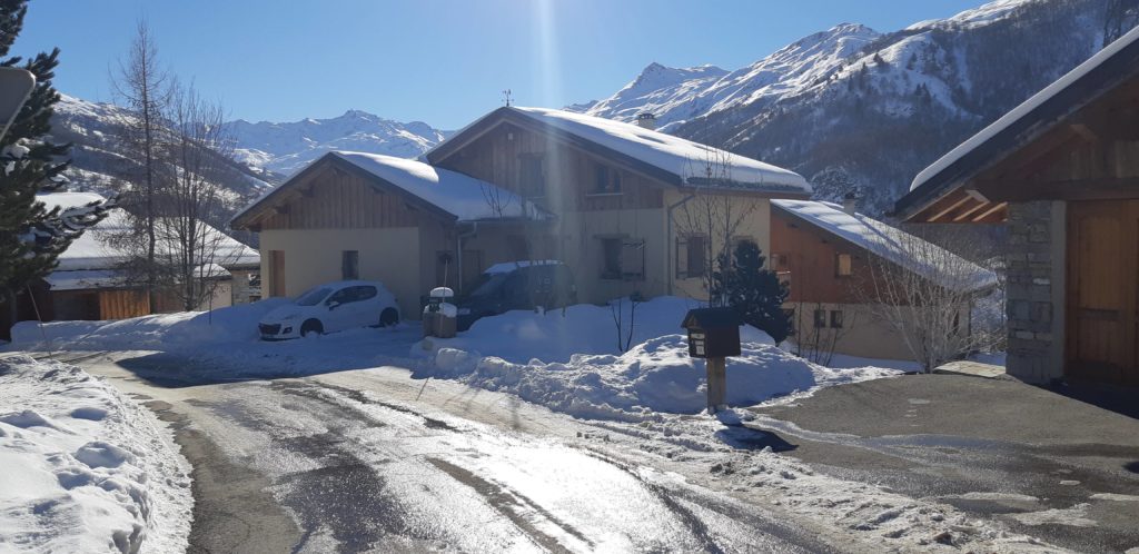 View outside chalet alp